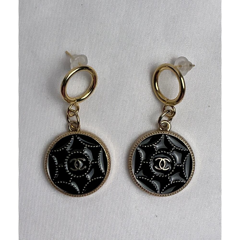 Chanel Black & Gold Earrings